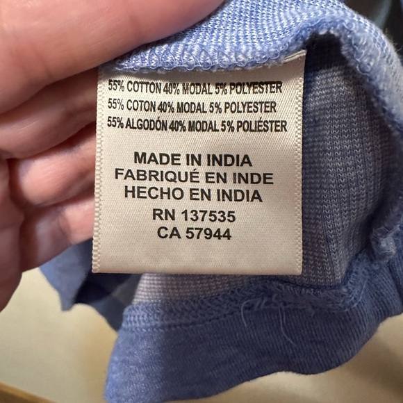 Mizzen Main Light Blue Heather Fairway Hooded Henley Performance Stretch‎ Large - Picture 4 of 6